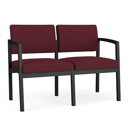 Lesro Wine/Mulberry (Red) Seat, 2 Seat Sofa, 43.5 W 24.5 L 32 H, Open House Solid Color Fabric Seat LS2101